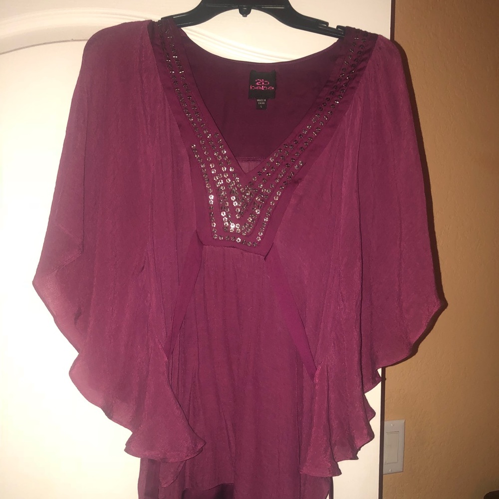 Pretty purple BeBe dressy blouse